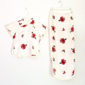 Vintage Traditional Chinese Silk 2 Piece ChangShan Set